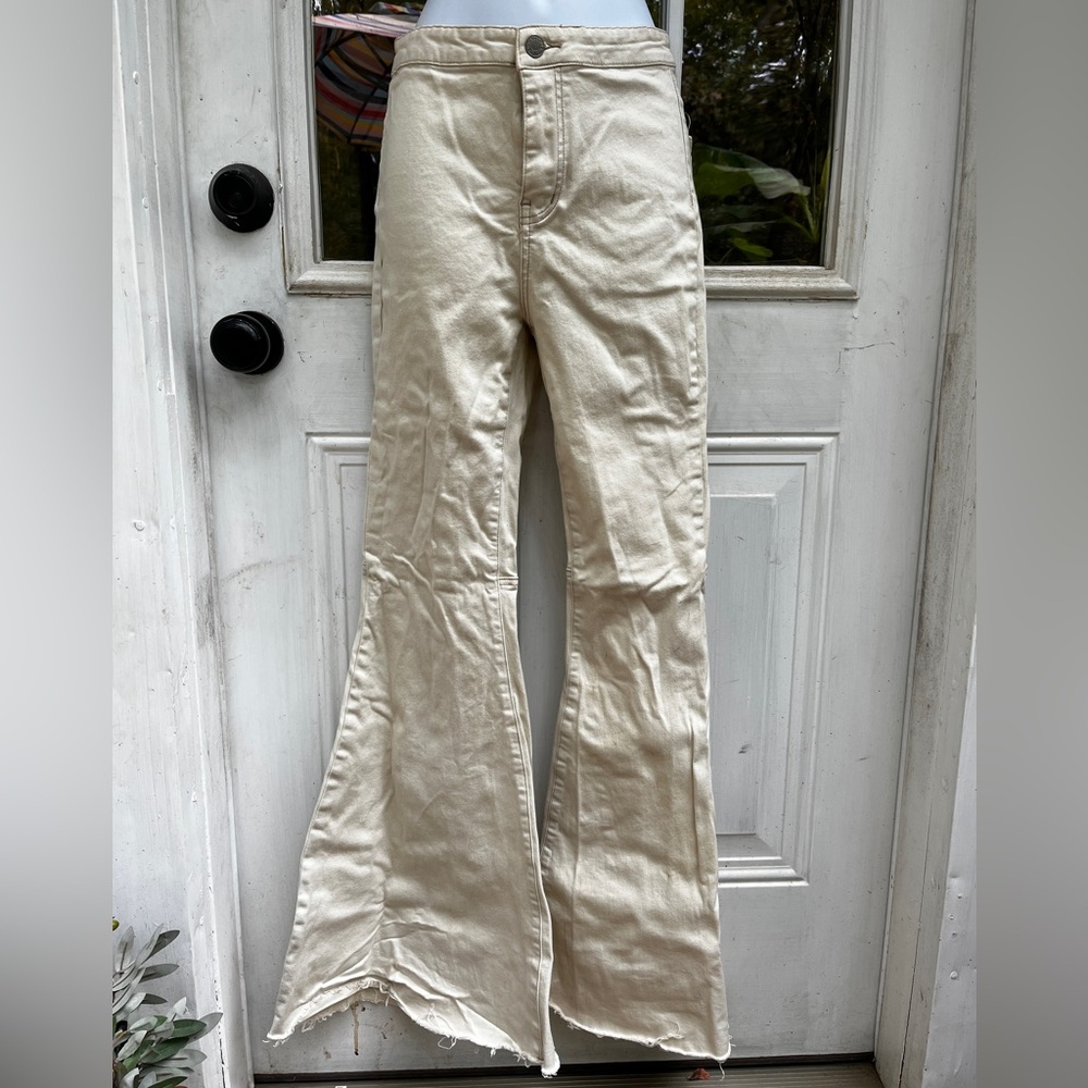 By Together Beige/Cream Flare Leg Pants